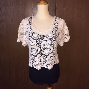 Express Crochet Lace Crop Top Size S
